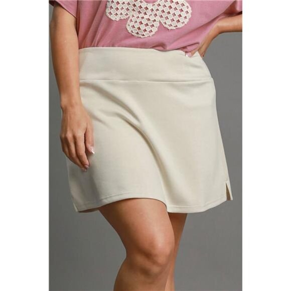 NWT Umgee Full Size Mid-Rise Skort with Pockets Plus Size - Picture 1 of 3